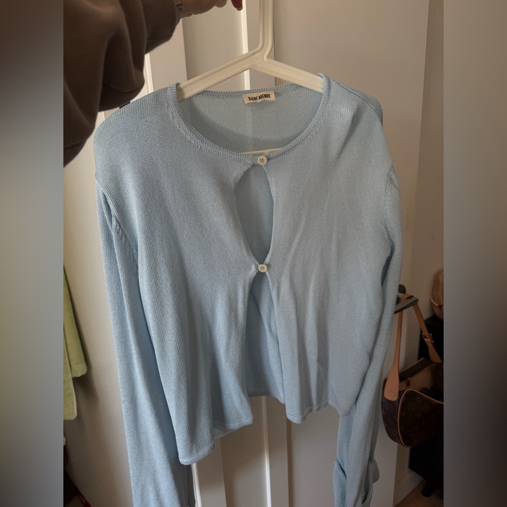 Djerf Avenue Light Blue Knit Cardigan